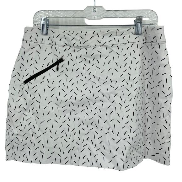 Raffinalla Skort Womens Size 14 White Black Pull On Stretch Built in Shorts - Picture 1 of 10